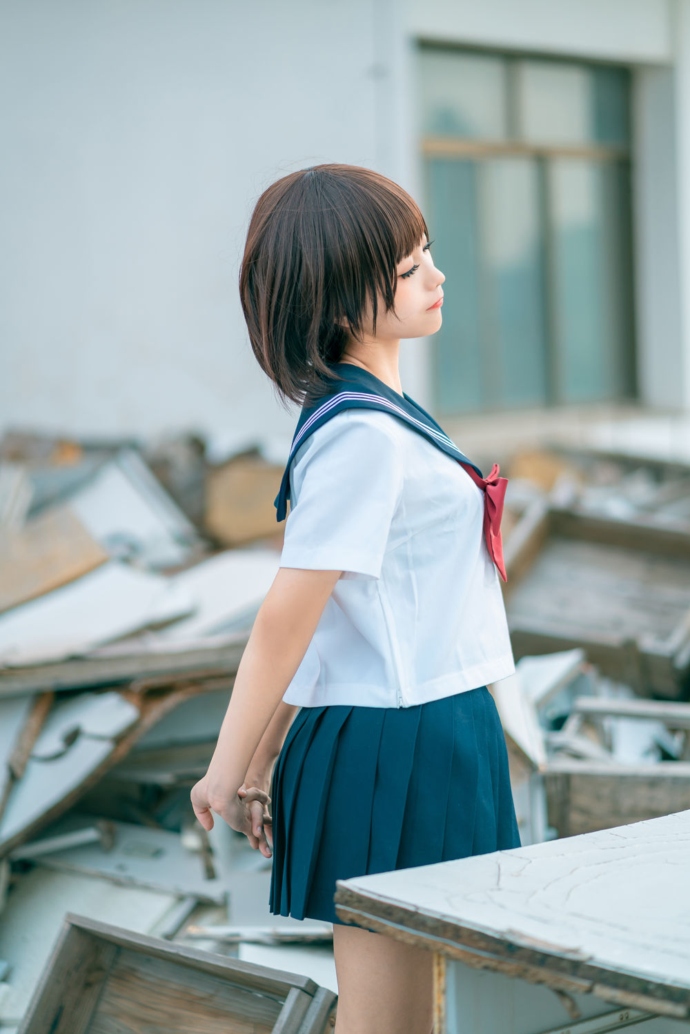 蠢沫沫No.032-天台jk [40P]插图2